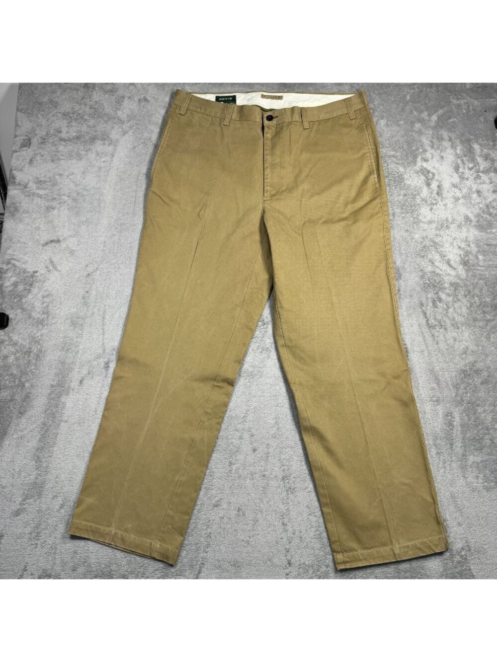 ORVIS Tan Chino Pants Mens 38 Cotton Business Casual Slacks Travel Golf Office